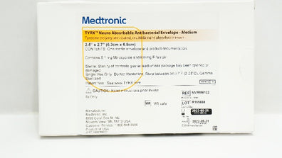 Medtronic NMRM6122 TYRX Neuro Absorb Antibacterial Envelope M 2.5 x 2.7inch(x)